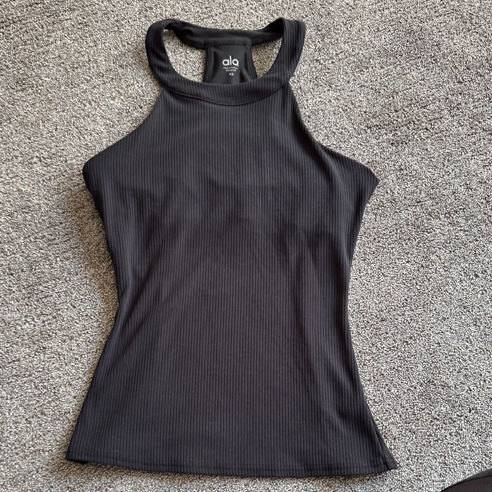 ALO Yoga Black High-Neck Tank Top